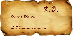 Koren Dénes névjegykártya
